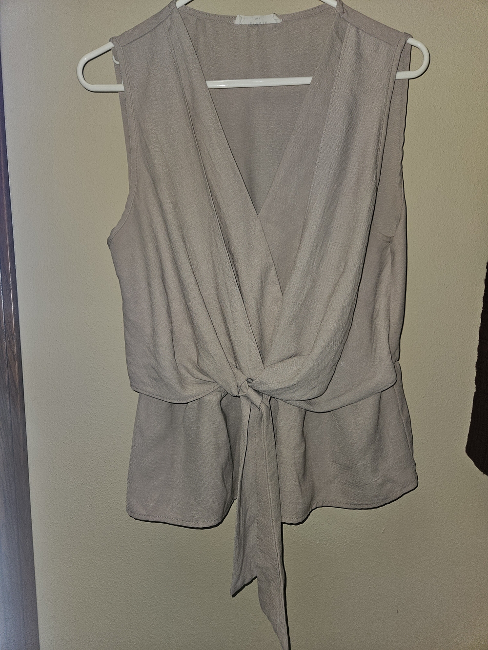 Elodie Sleeveless Tie-Front V-Neck Camisole - Taupe